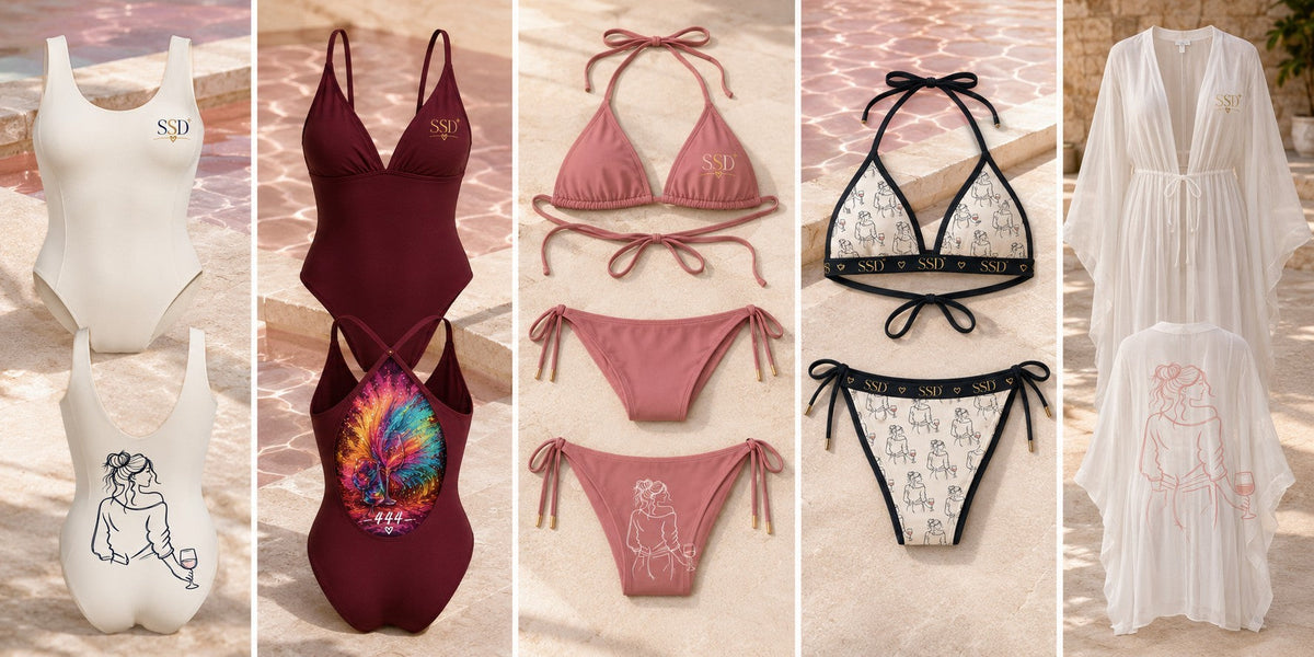 SSD One-Piece Swimsuit — catalog design preview with related collection pieces
