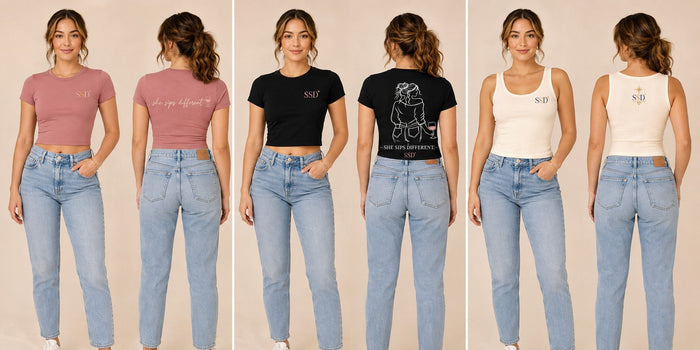 Line-Art Crop Top — catalog design preview with related collection pieces