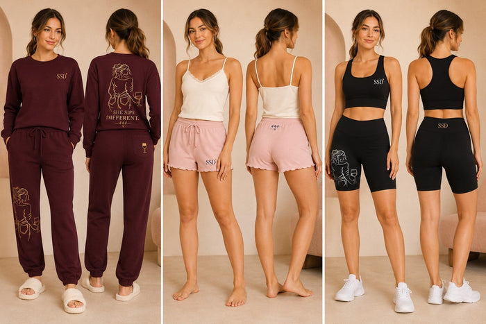 Wine Night Sweatpant — catalog design preview with related collection pieces