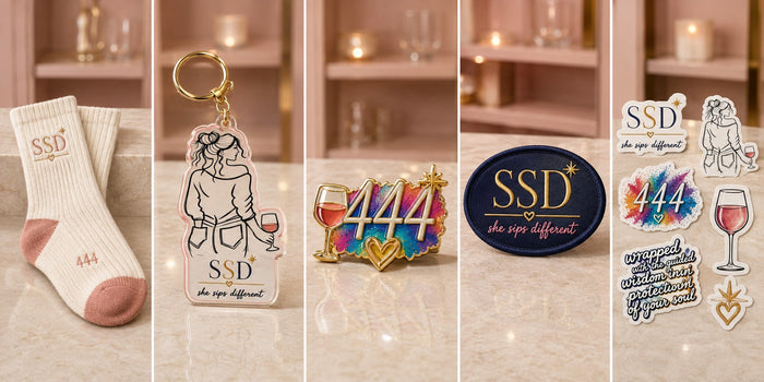 Wine Story Sticker Pack — catalog design preview with related collection pieces