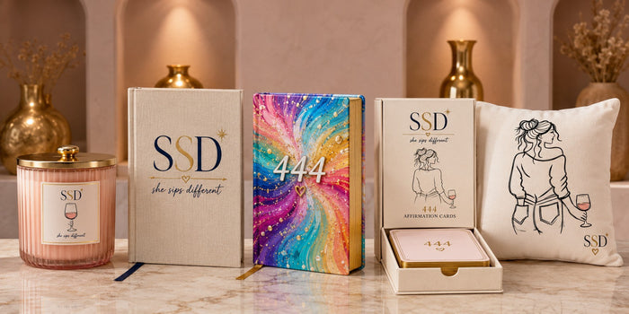 Rosé Glow Soy Candle — catalog design preview with related collection pieces