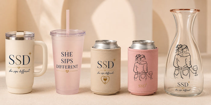 Sip Different Acrylic Cup — catalog design preview with related collection pieces