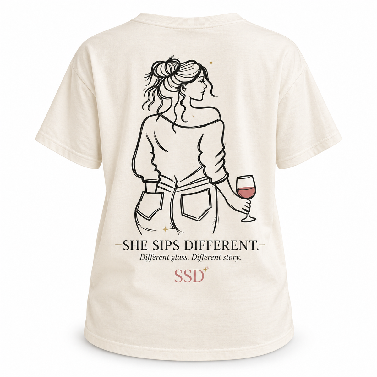Line-Art Boyfriend Tee individual product mockup