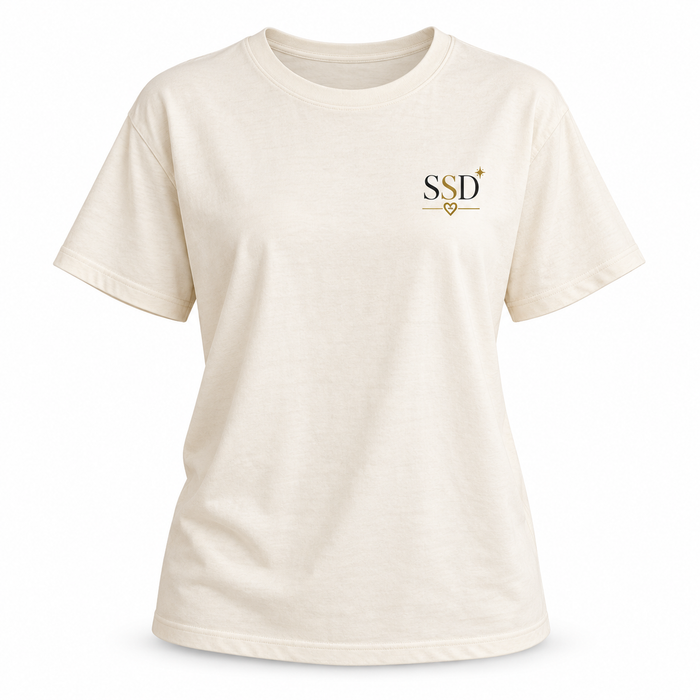 Minimal SSD Relaxed Tee, cream, front view